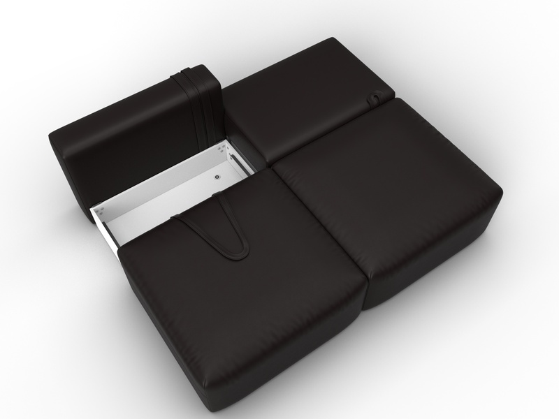 Диван прямой модульный Лига-060 НПБ, Экокожа, GRIFON 12 коричневый