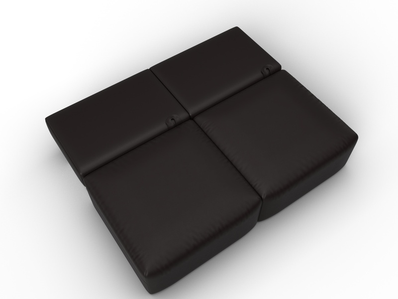 Диван прямой модульный Лига-060 НПБ, Экокожа, GRIFON 12 коричневый