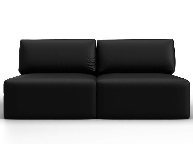 Диван прямой модульный Лига-060 НПБ, Экокожа, GRIFON 18 черный