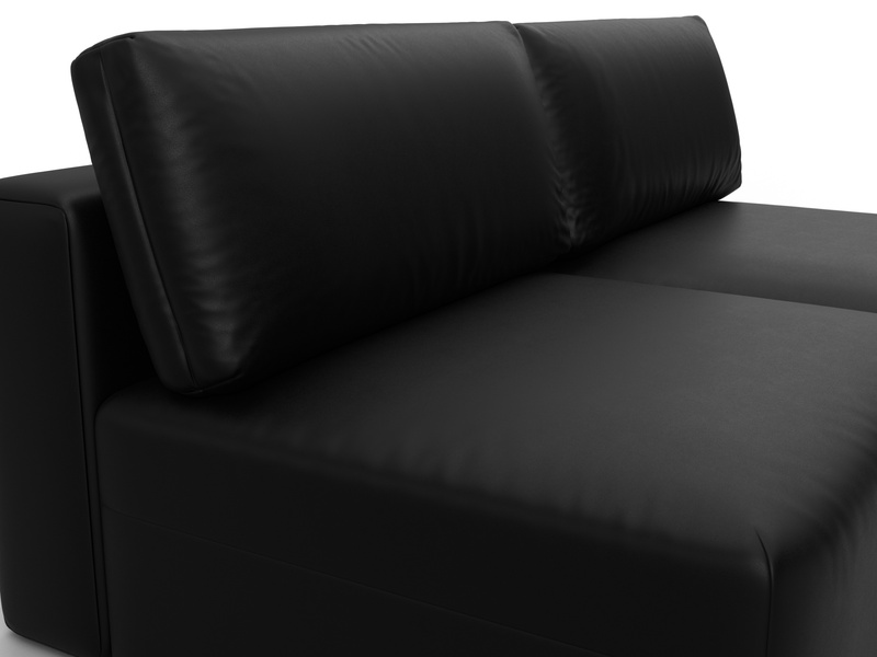 Диван прямой модульный Лига-060 НПБ, Экокожа, GRIFON 18 черный