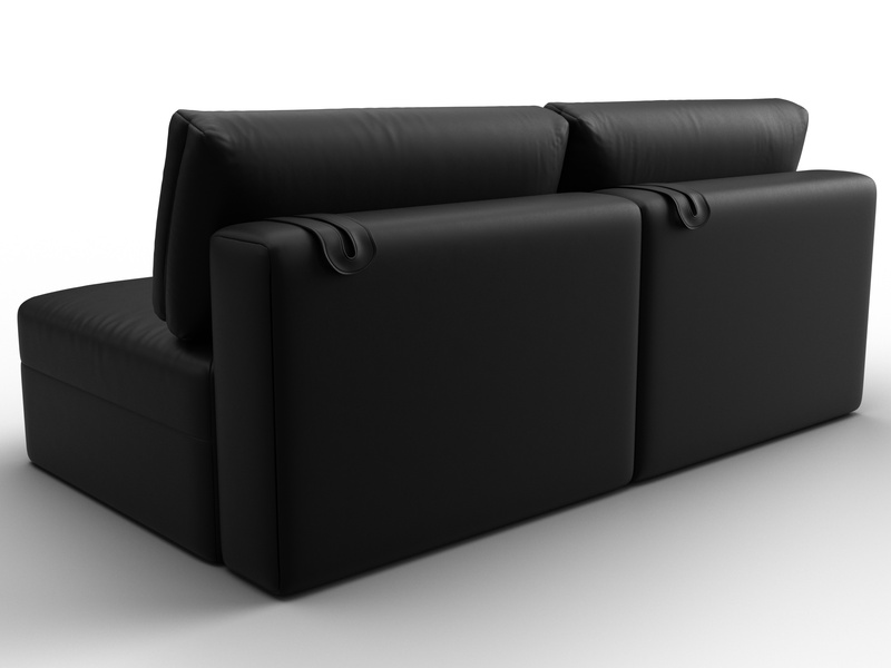 Диван прямой модульный Лига-060 НПБ, Экокожа, GRIFON 18 черный