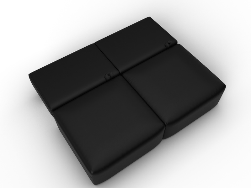 Диван прямой модульный Лига-060 НПБ, Экокожа, GRIFON 18 черный