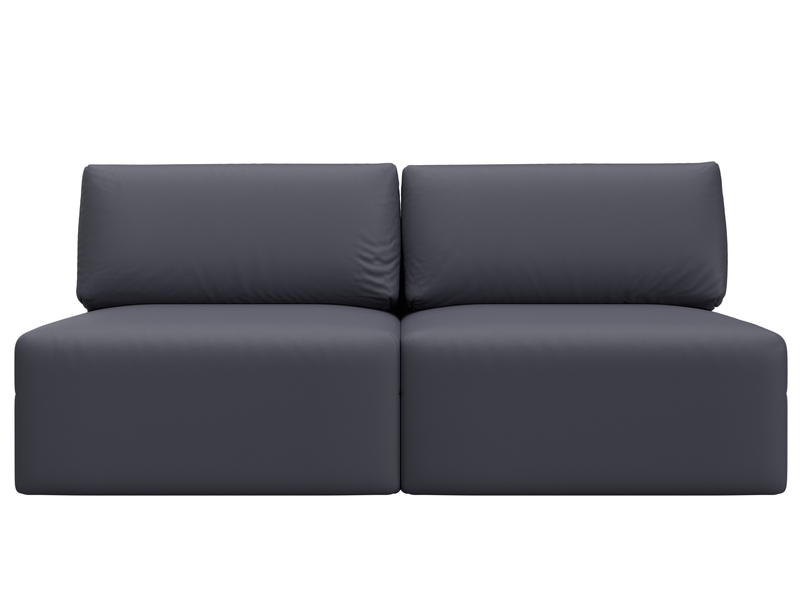 Диван прямой модульный Лига-060 НПБ, Экокожа, GRIFON 15 серый