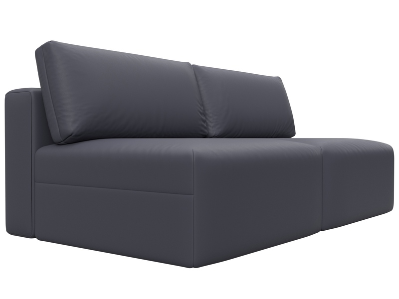 Диван прямой модульный Лига-060 НПБ, Экокожа, GRIFON 15 серый