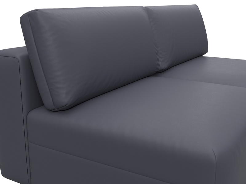 Диван прямой модульный Лига-060 НПБ, Экокожа, GRIFON 15 серый