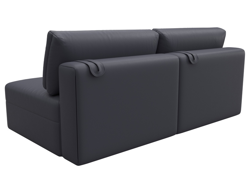 Диван прямой модульный Лига-060 НПБ, Экокожа, GRIFON 15 серый