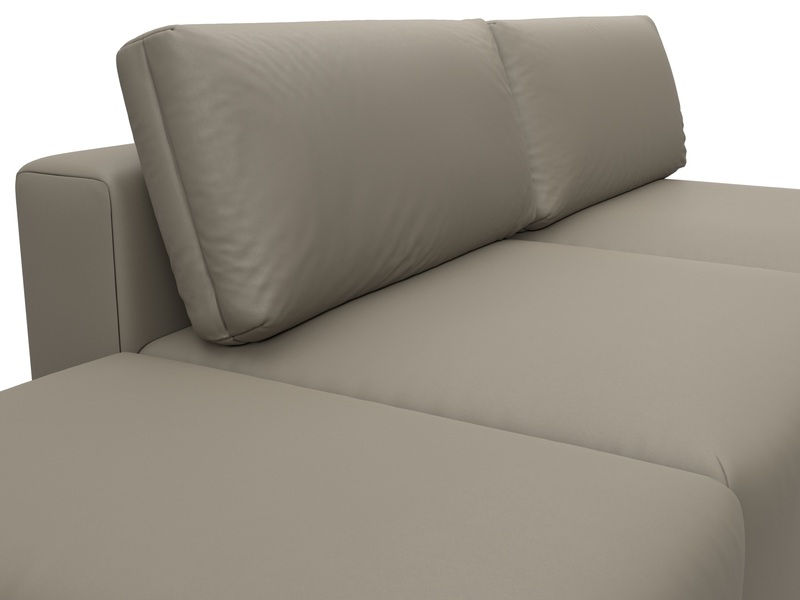 Диван прямой модульный с пуфом Лига-060 НПБ, Экокожа, GRIFON 04 бежевый