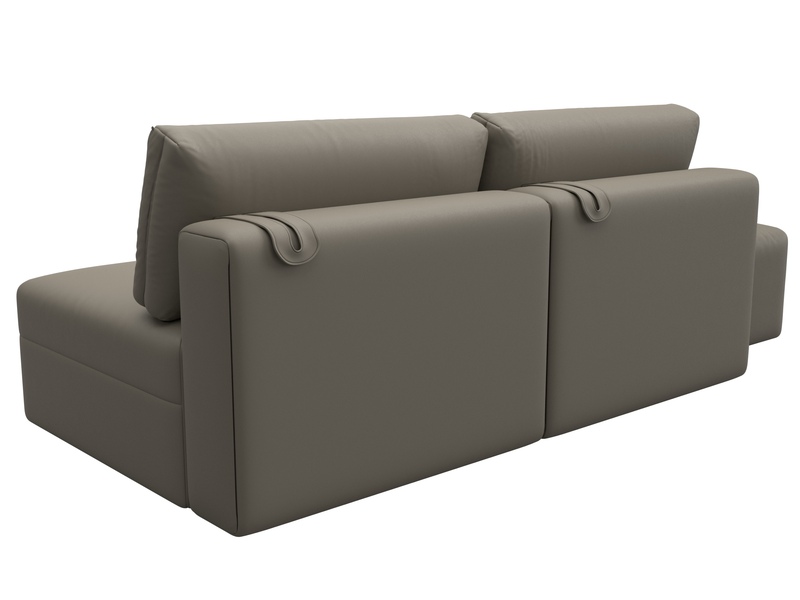 Диван прямой модульный с пуфом Лига-060 НПБ, Экокожа, GRIFON 04 бежевый