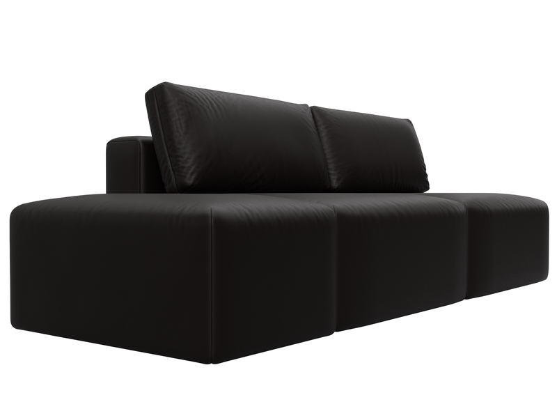 Диван прямой модульный с пуфом Лига-060 НПБ, Экокожа, GRIFON 12 коричневый