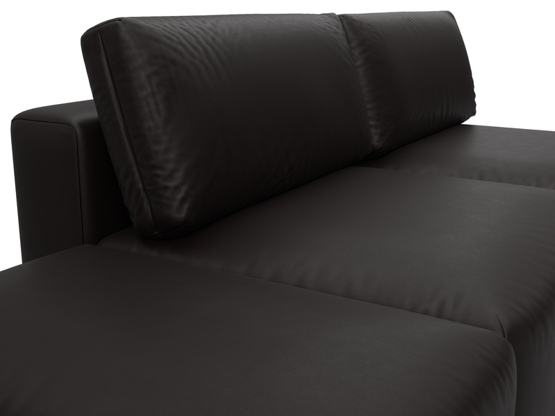 Диван прямой модульный с пуфом Лига-060 НПБ, Экокожа, GRIFON 12 коричневый