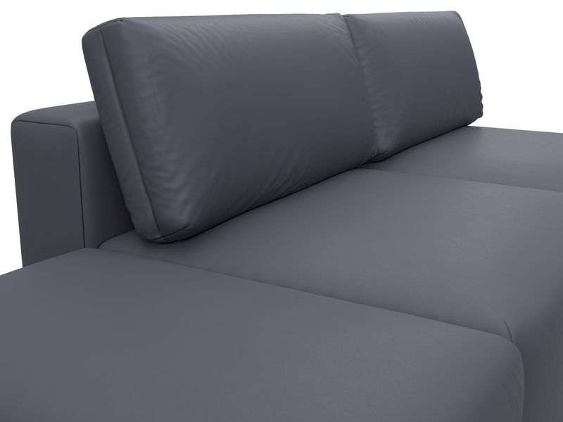 Диван прямой модульный с пуфом Лига-060 НПБ, Экокожа, GRIFON 15 серый