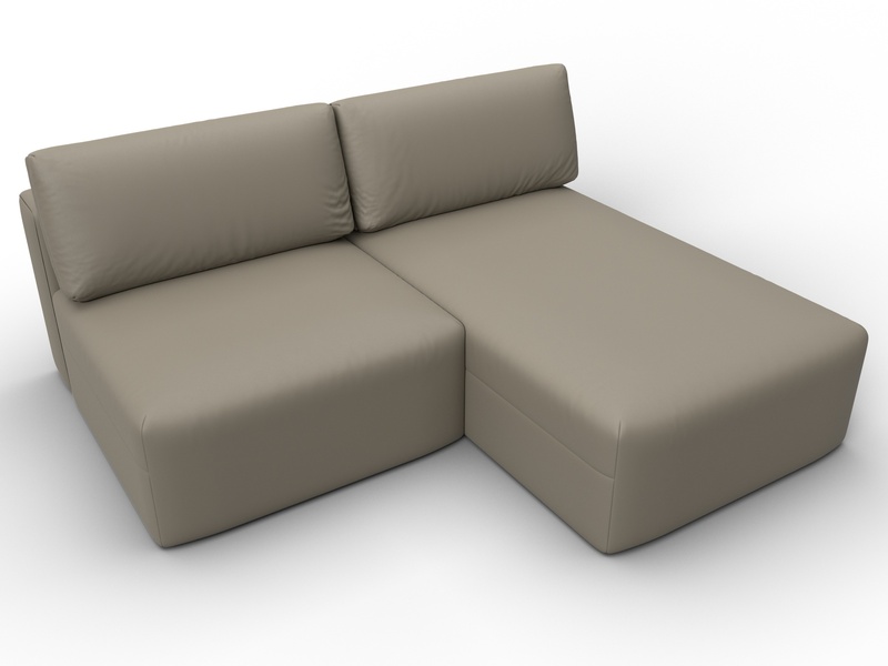 Диван угловой модульный Лига-060 НПБ угол универсальный, Экокожа, GRIFON 04 бежевый