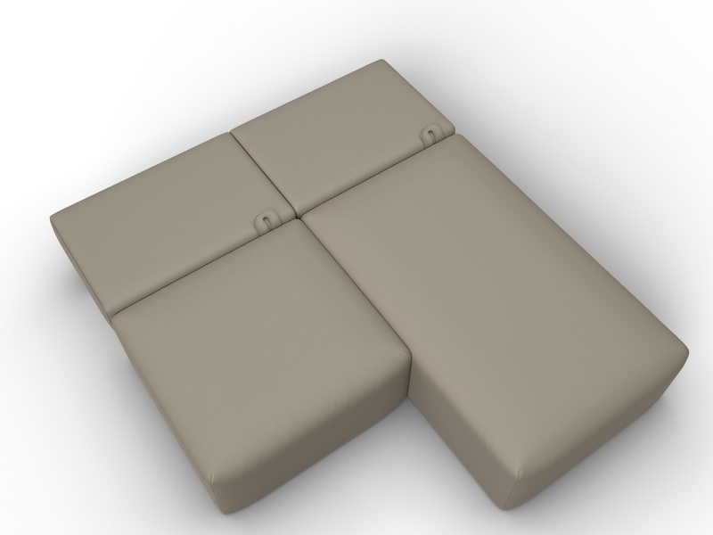 Диван угловой модульный Лига-060 НПБ угол универсальный, Экокожа, GRIFON 04 бежевый