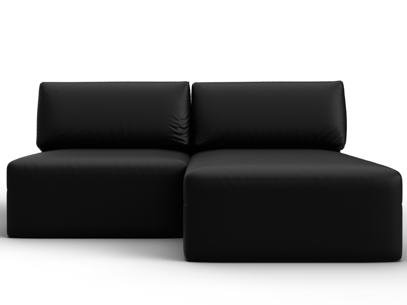 Диван угловой модульный Лига-060 НПБ угол универсальный, Экокожа, GRIFON 18 черный