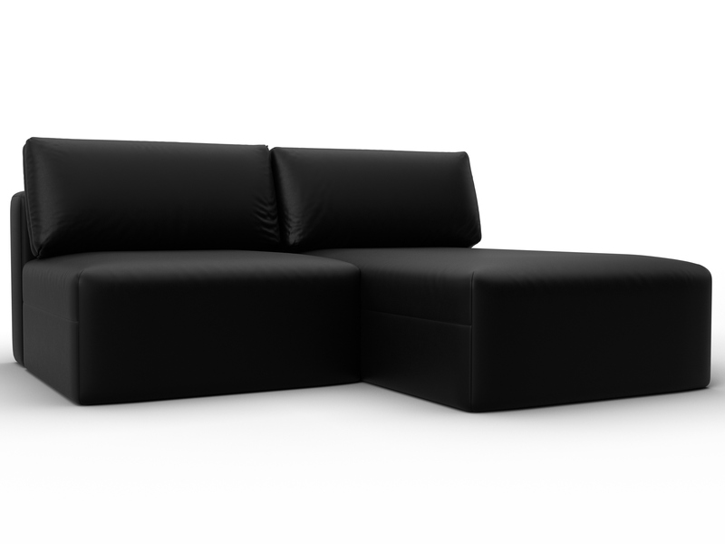 Диван угловой модульный Лига-060 НПБ угол универсальный, Экокожа, GRIFON 18 черный