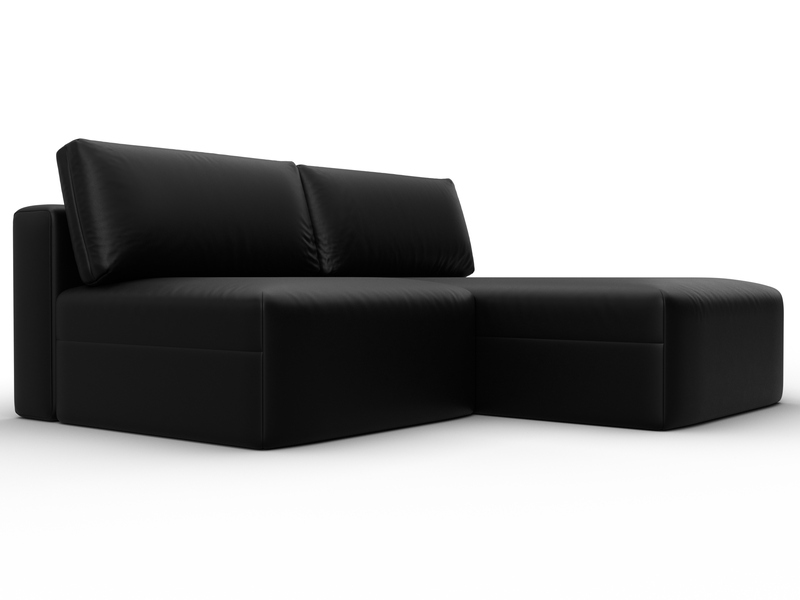 Диван угловой модульный Лига-060 НПБ угол универсальный, Экокожа, GRIFON 18 черный