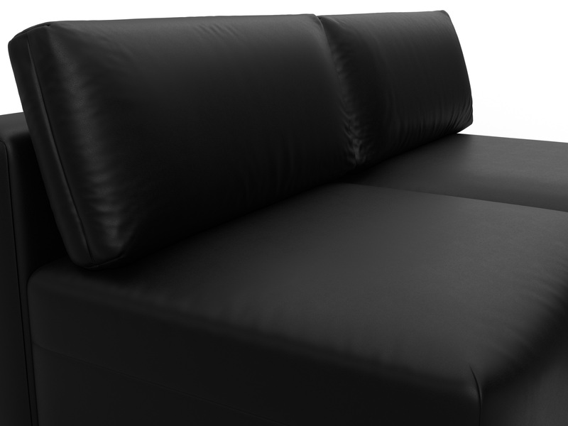 Диван угловой модульный Лига-060 НПБ угол универсальный, Экокожа, GRIFON 18 черный