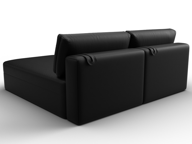 Диван угловой модульный Лига-060 НПБ угол универсальный, Экокожа, GRIFON 18 черный