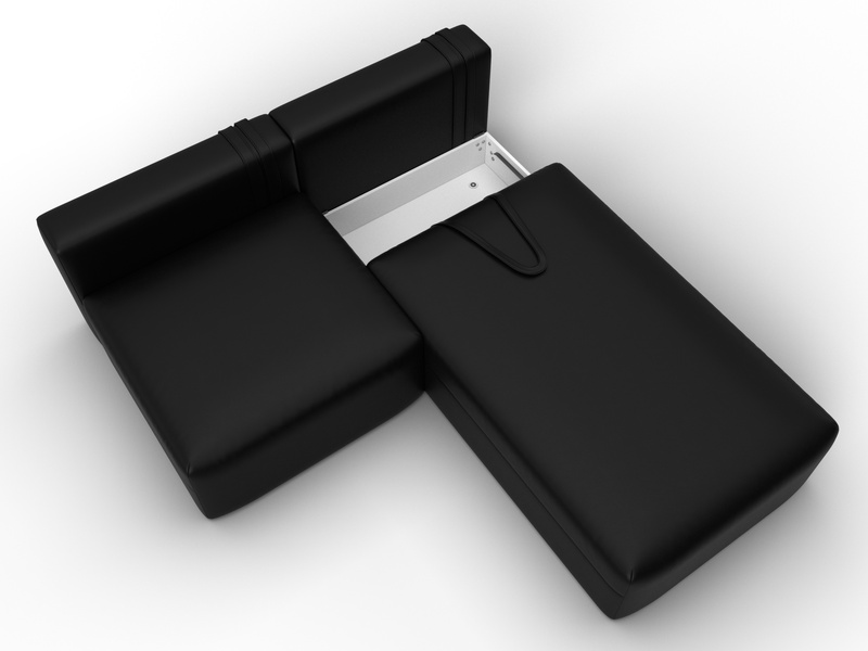 Диван угловой модульный Лига-060 НПБ угол универсальный, Экокожа, GRIFON 18 черный