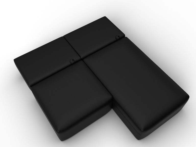 Диван угловой модульный Лига-060 НПБ угол универсальный, Экокожа, GRIFON 18 черный