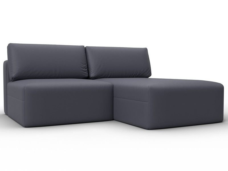 Диван угловой модульный Лига-060 НПБ угол универсальный, Экокожа, GRIFON 15 серый