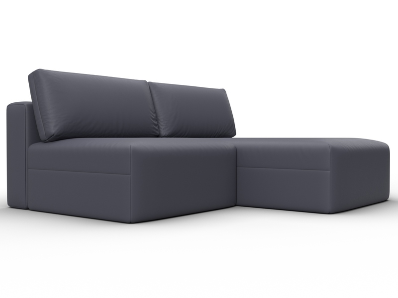 Диван угловой модульный Лига-060 НПБ угол универсальный, Экокожа, GRIFON 15 серый