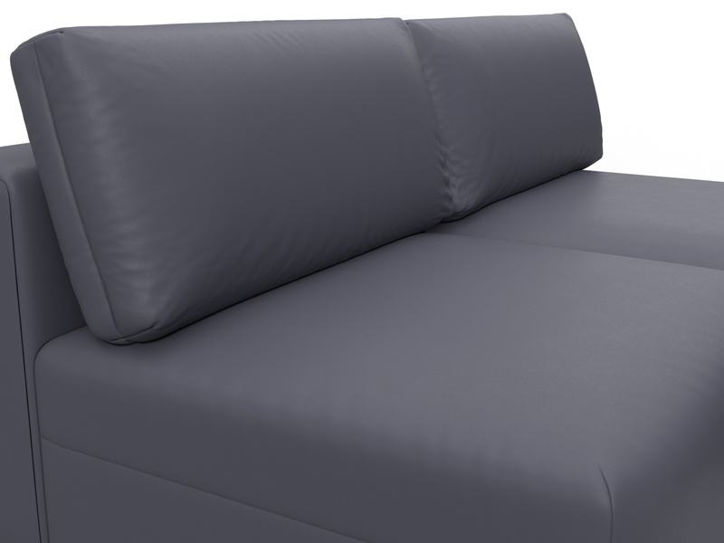 Диван угловой модульный Лига-060 НПБ угол универсальный, Экокожа, GRIFON 15 серый