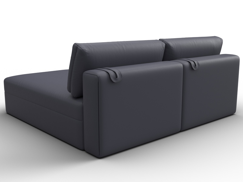 Диван угловой модульный Лига-060 НПБ угол универсальный, Экокожа, GRIFON 15 серый