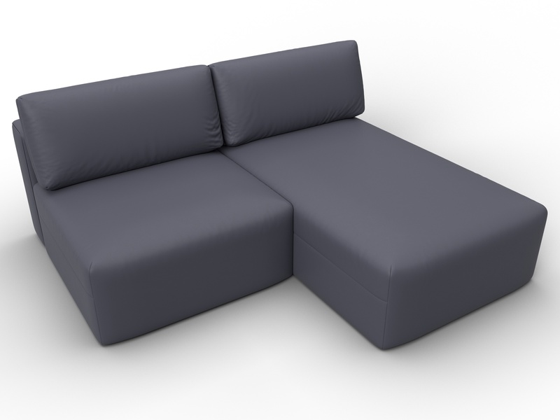 Диван угловой модульный Лига-060 НПБ угол универсальный, Экокожа, GRIFON 15 серый
