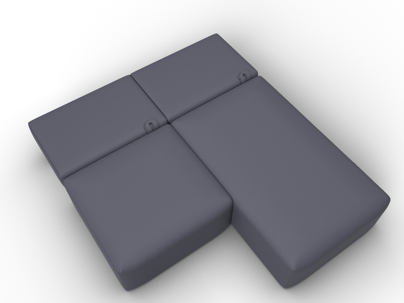 Диван угловой модульный Лига-060 НПБ угол универсальный, Экокожа, GRIFON 15 серый