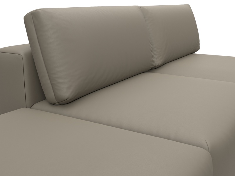 Диван угловой модульный с пуфом Лига-060 НПБ угол универсальный, Экокожа, GRIFON 04 бежевый