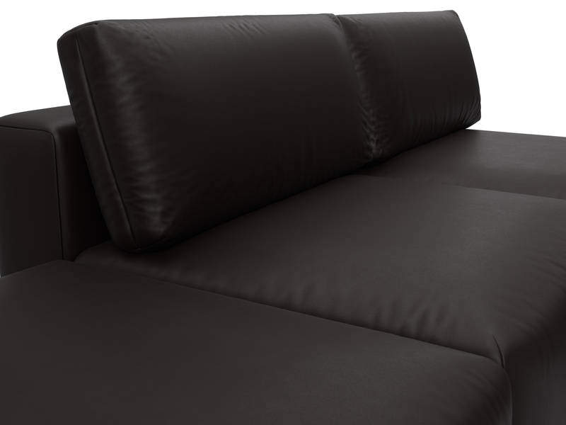 Диван угловой модульный с пуфом Лига-060 НПБ угол универсальный, Экокожа, GRIFON 12 коричневый