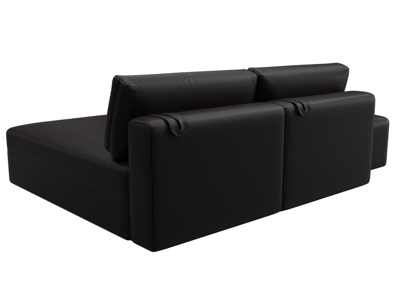 Диван угловой модульный с пуфом Лига-060 НПБ угол универсальный, Экокожа, GRIFON 12 коричневый