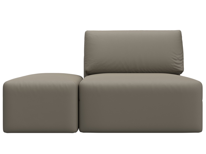 Модули диван и пуф Лига-060 НПБ, Экокожа, GRIFON 04 бежевый