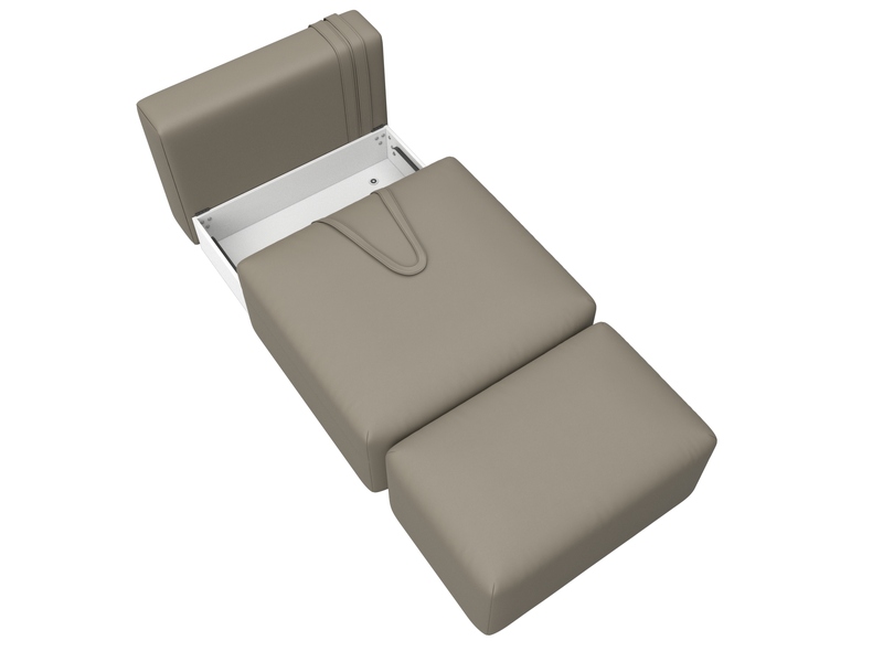 Модули диван и пуф Лига-060 НПБ, Экокожа, GRIFON 04 бежевый