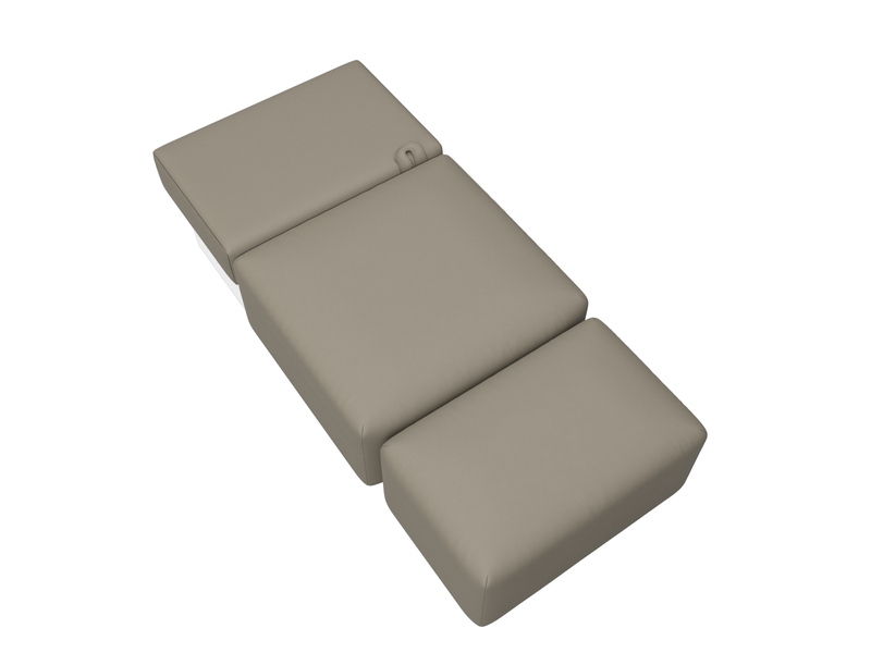 Модули диван и пуф Лига-060 НПБ, Экокожа, GRIFON 04 бежевый