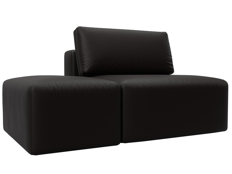 Модули диван и пуф Лига-060 НПБ, Экокожа, GRIFON 12 коричневый