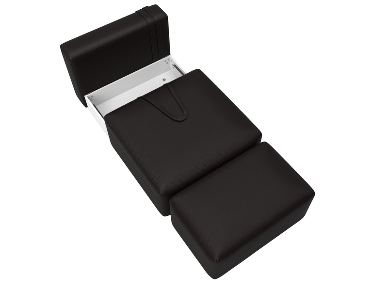 Модули диван и пуф Лига-060 НПБ, Экокожа, GRIFON 12 коричневый