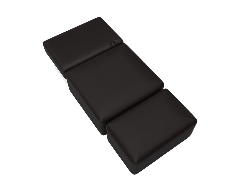 Модули диван и пуф Лига-060 НПБ, Экокожа, GRIFON 12 коричневый