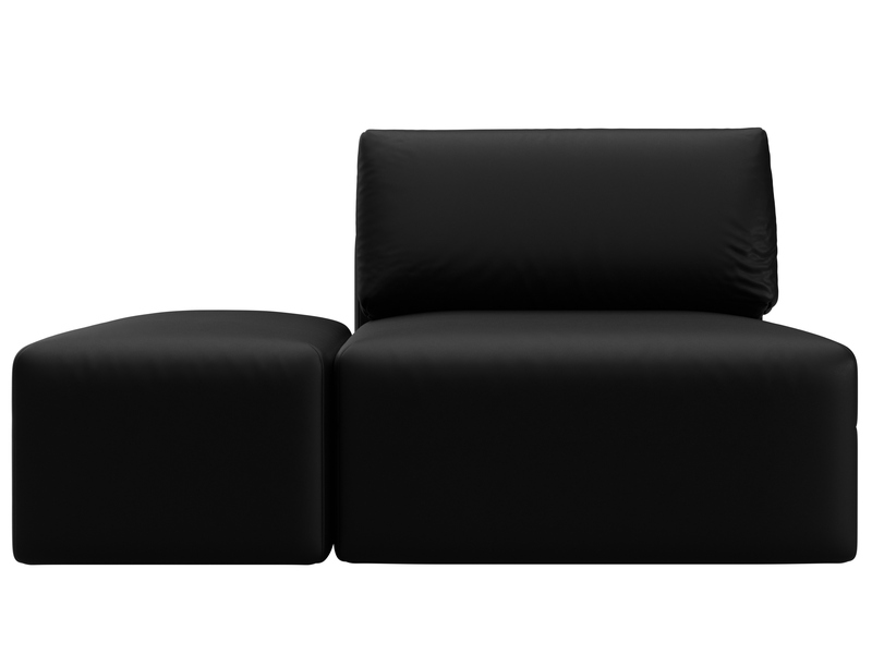 Модули диван и пуф Лига-060 НПБ, Экокожа, GRIFON 18 черный