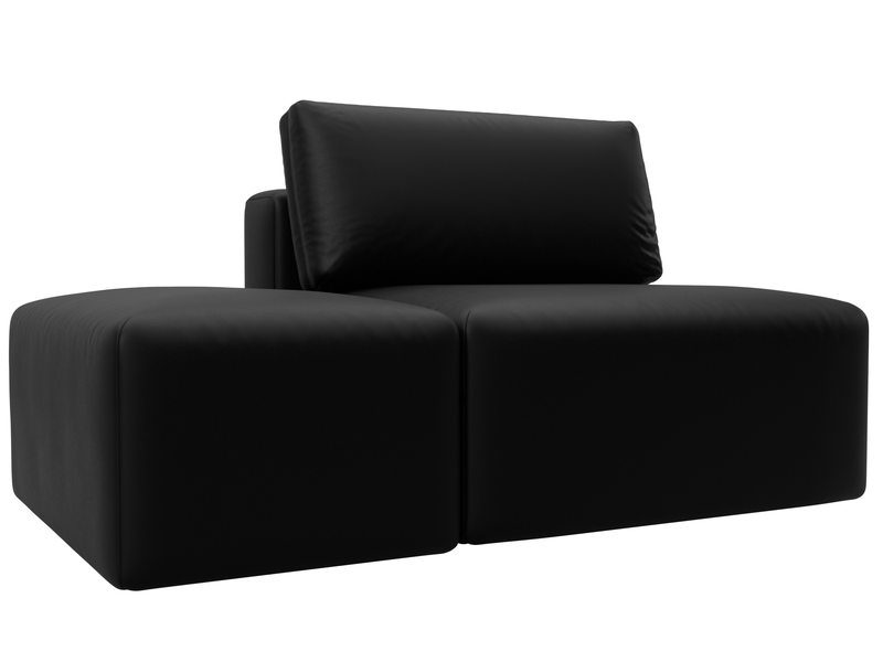 Модули диван и пуф Лига-060 НПБ, Экокожа, GRIFON 18 черный