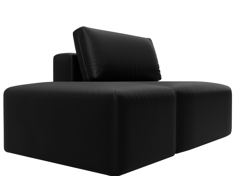 Модули диван и пуф Лига-060 НПБ, Экокожа, GRIFON 18 черный