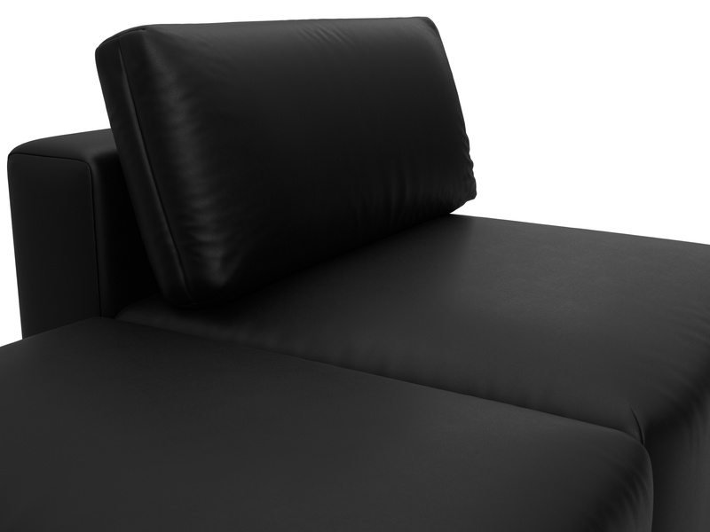 Модули диван и пуф Лига-060 НПБ, Экокожа, GRIFON 18 черный