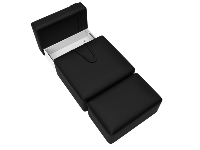 Модули диван и пуф Лига-060 НПБ, Экокожа, GRIFON 18 черный