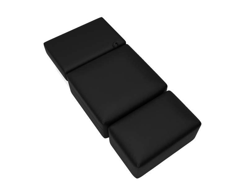 Модули диван и пуф Лига-060 НПБ, Экокожа, GRIFON 18 черный