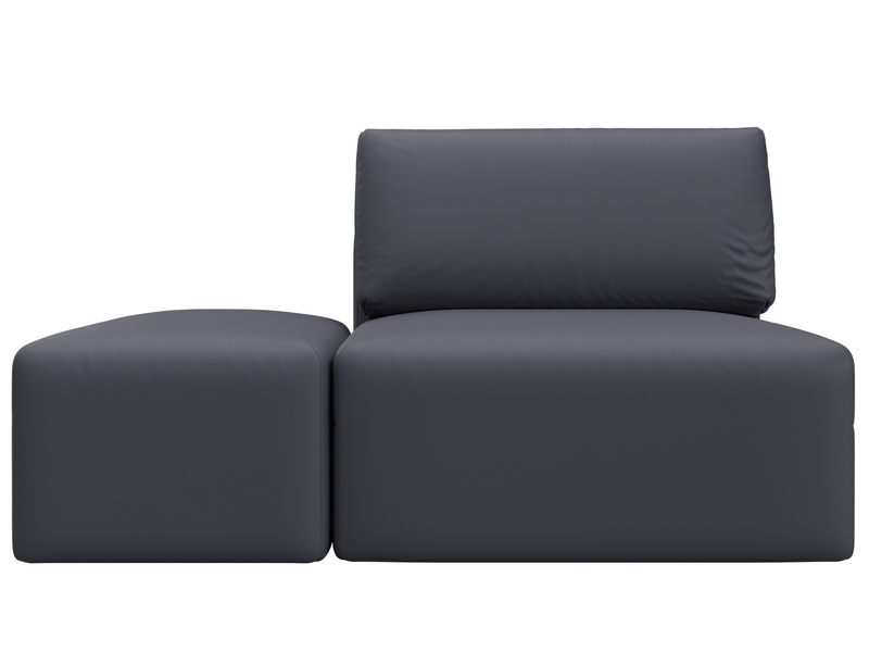 Модули диван и пуф Лига-060 НПБ, Экокожа, GRIFON 15 серый