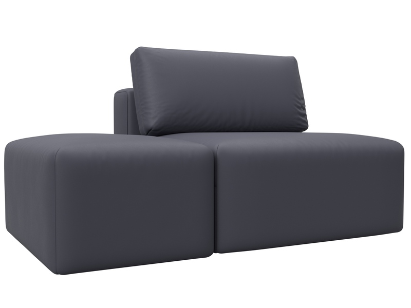 Модули диван и пуф Лига-060 НПБ, Экокожа, GRIFON 15 серый