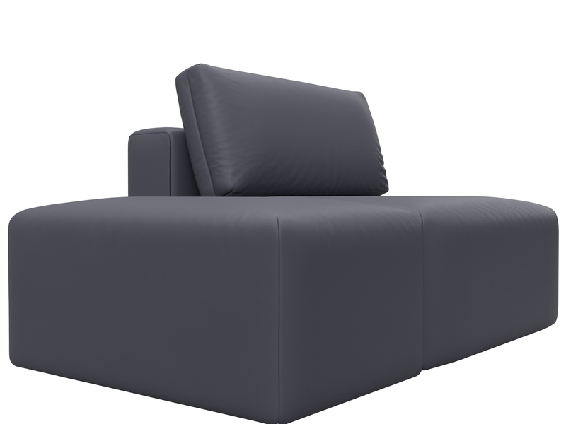 Модули диван и пуф Лига-060 НПБ, Экокожа, GRIFON 15 серый