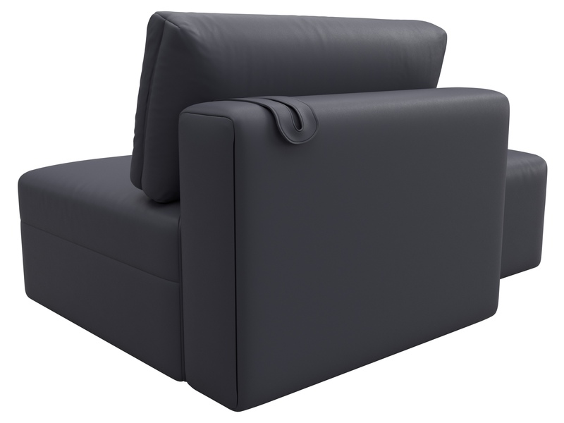 Модули диван и пуф Лига-060 НПБ, Экокожа, GRIFON 15 серый