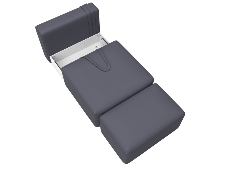 Модули диван и пуф Лига-060 НПБ, Экокожа, GRIFON 15 серый